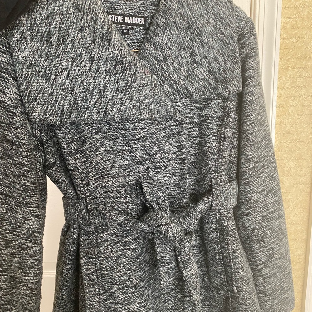 Steve Madden Gray Knit Bouclé Coat